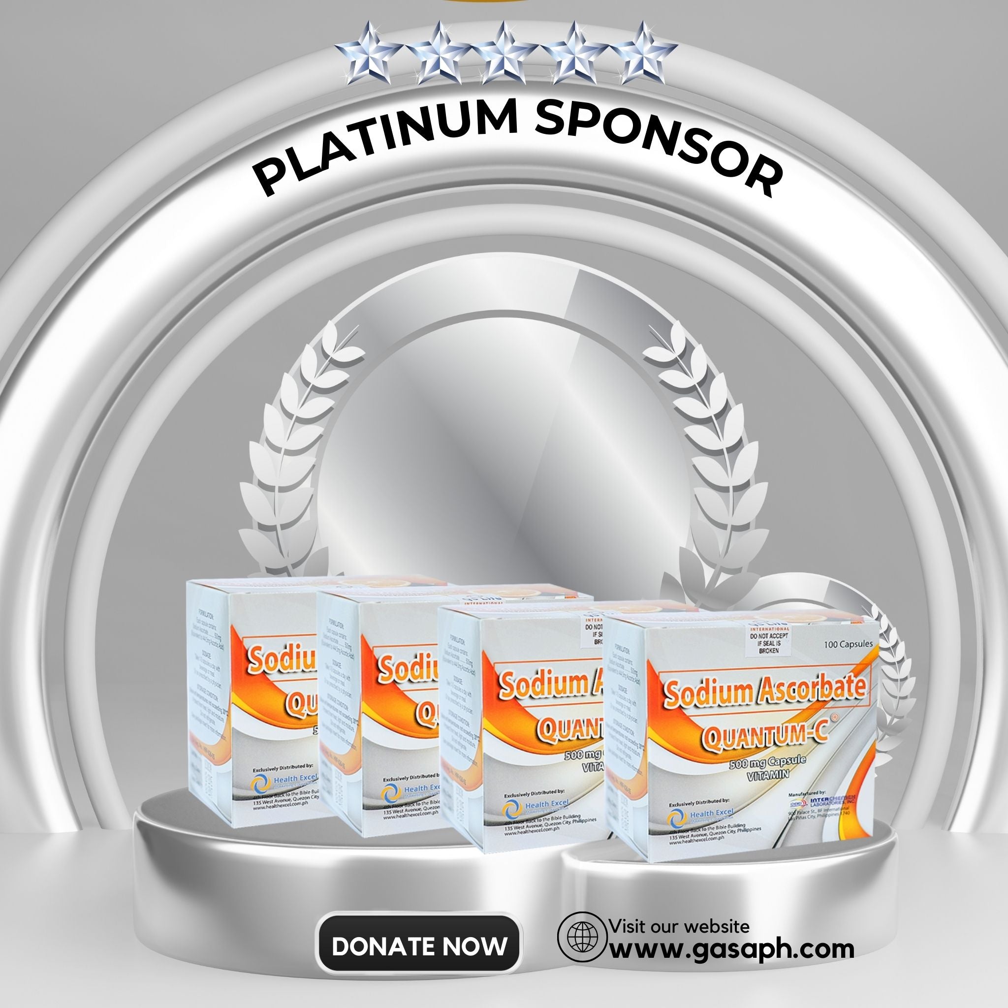 VIP PLATINUM SPONSOR- Quantum Vitamin C Sodium Ascorbate (4 Boxes)