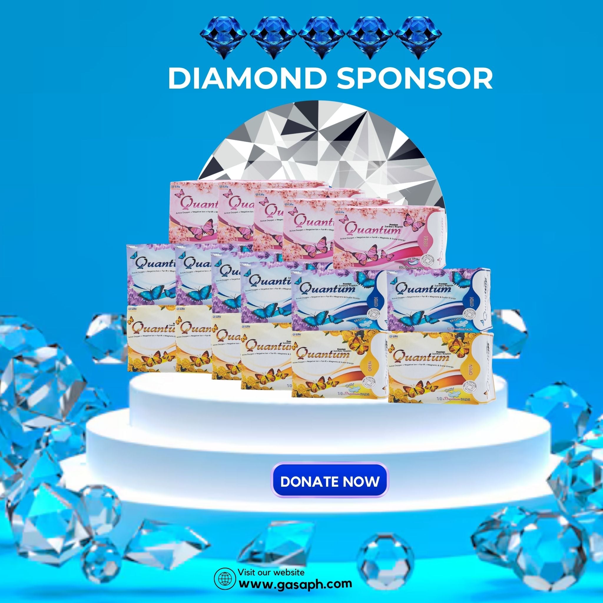 VIP DIAMOND SPONSOR- 17 pcs Premium Quantum Napkin (6 Day, 6 Night & 5 Pantyliner)