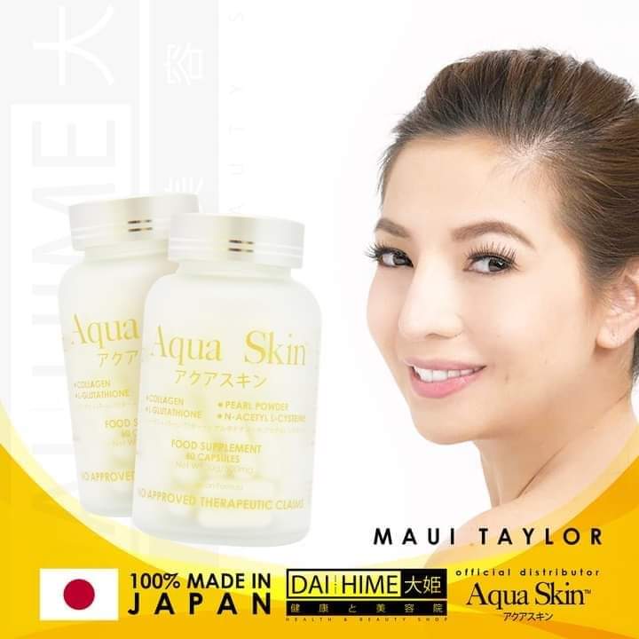 Aqua Skin Glutathione Capsule (60 capsules) Free Goldi Skin Eye Patch