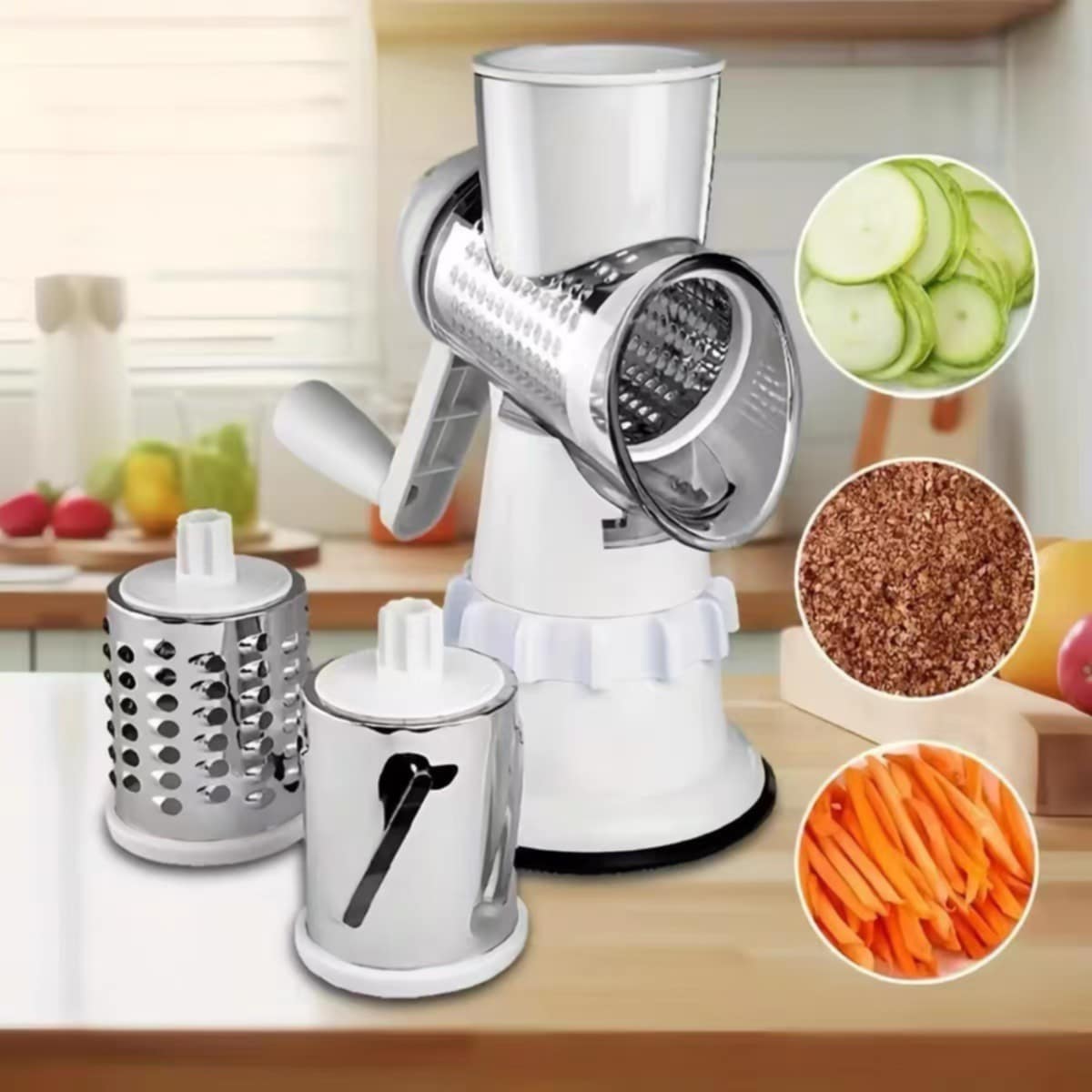 Multifunctional Vegetable & Fruit Cutter & Cheese Grater– Slice, Grate & Shred